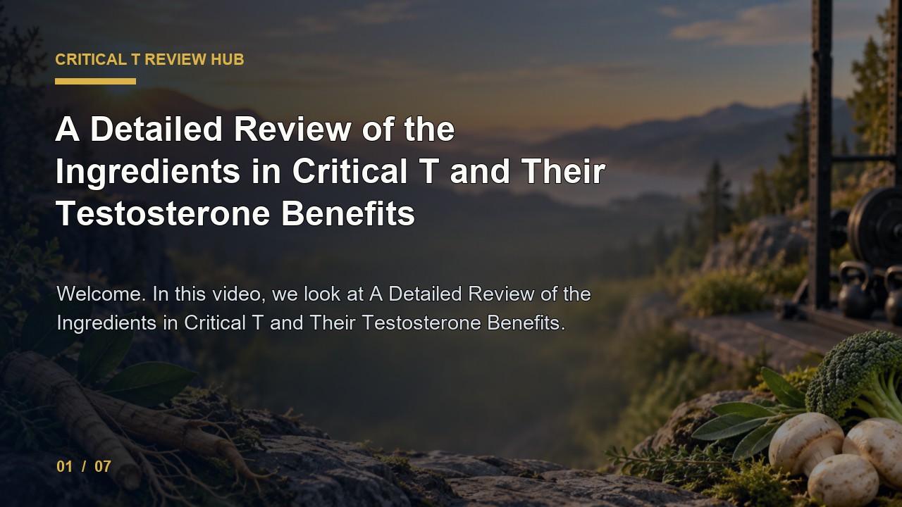 Critical T Review: a Detailed Review of the Ingredients in Critical T and Their Testosterone Benefits video thumbnail