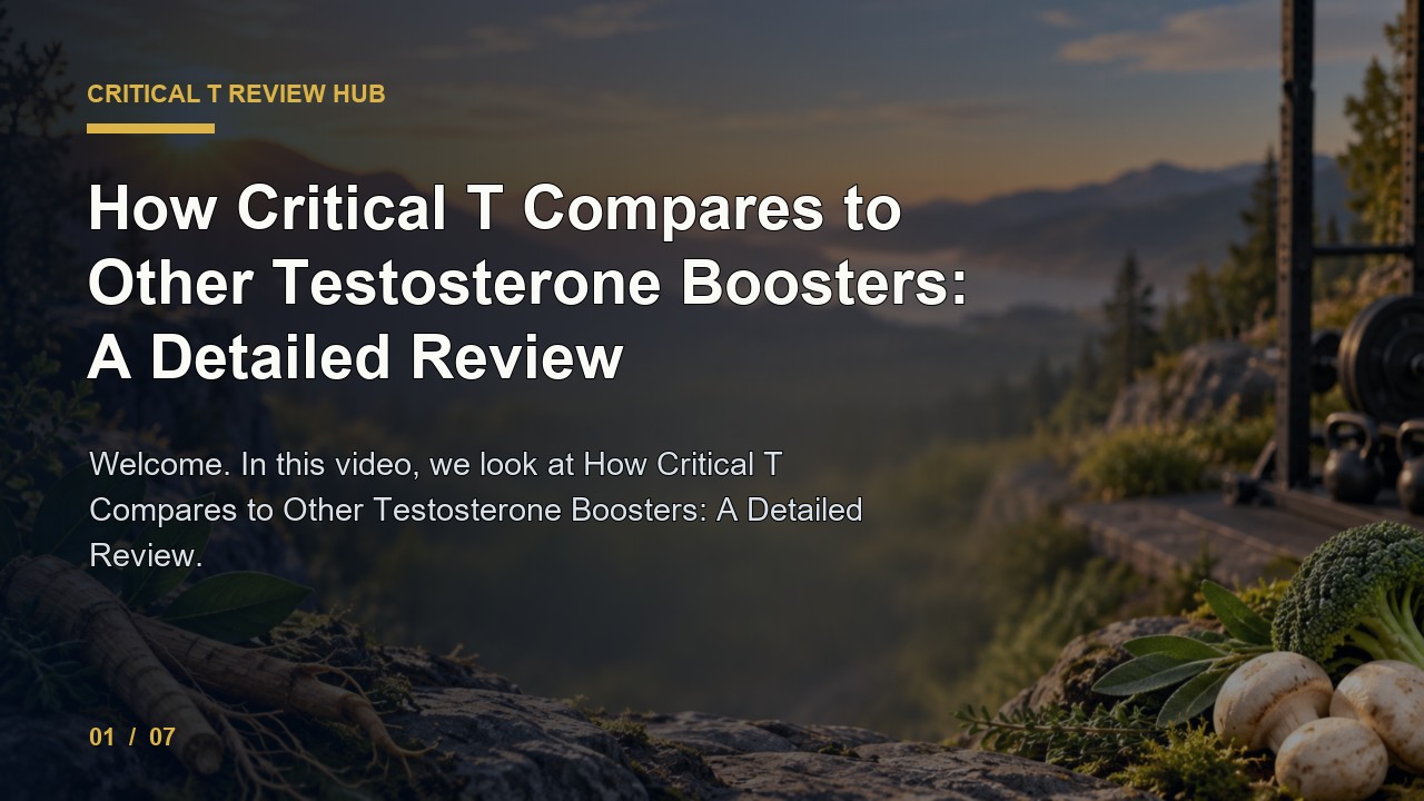 Critical T Review: How Critical T Compares to Other Testosterone Boosters a Detailed Review video thumbnail