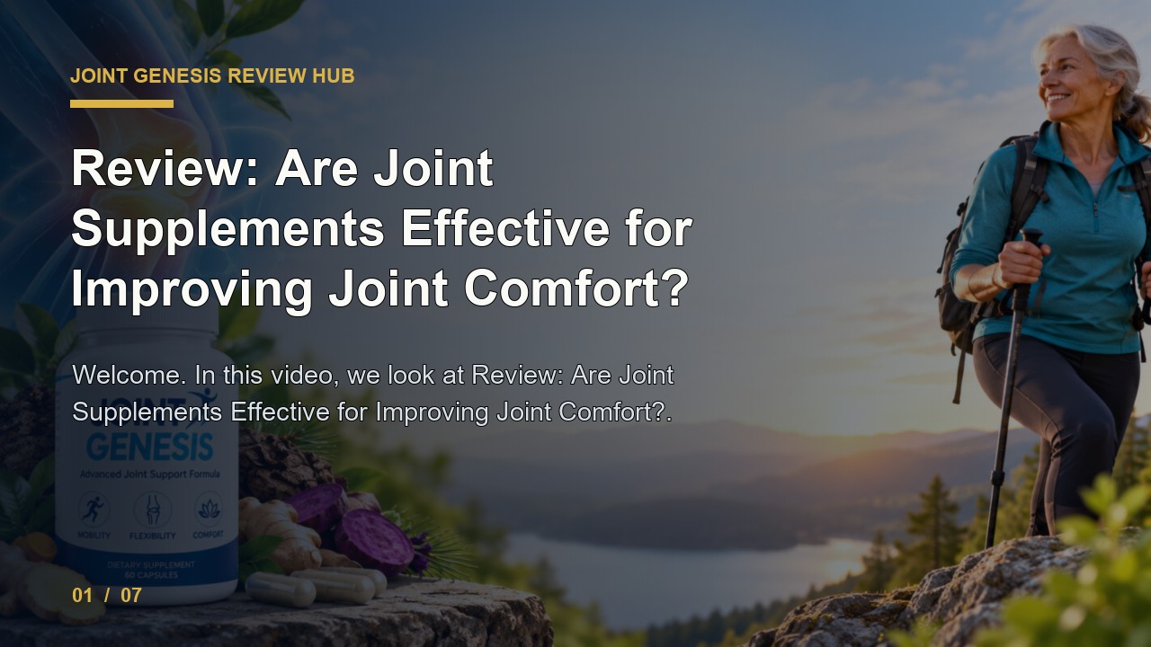 Joint Genesis Review: Review Are Joint Supplements Effective for Improving Joint Comfort video thumbnail