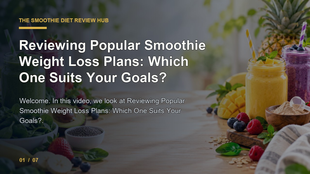 The Smoothie Diet Review: Reviewing Popular Smoothie Weight Loss Plans Which One Suits Your Goals video thumbnail